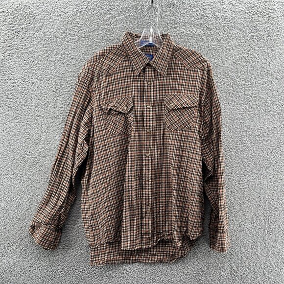 Pendleton Other - Pendleton Long Sleeve Pearl Snap Shirt Mens XL Austin Shirt Pima/ Merino Wool